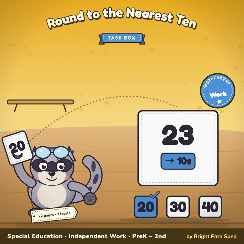 Rounding to the Nearest Ten Task Box, image 1 of 4