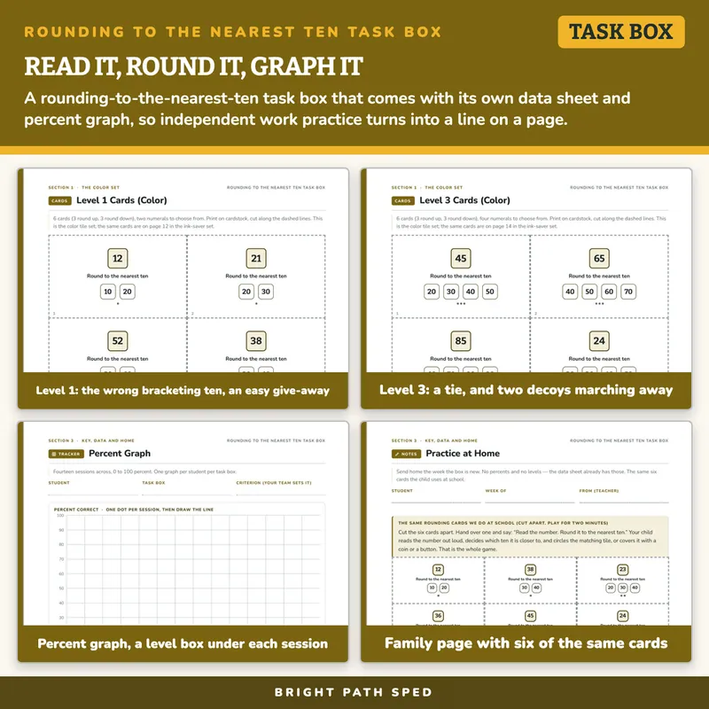 Rounding to the Nearest Ten Task Box, image 3 of 4