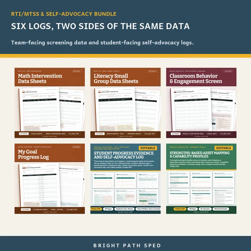 RTI MTSS Screening and Student Self-Advocacy Data Sheets Bundle, image 2 of 3