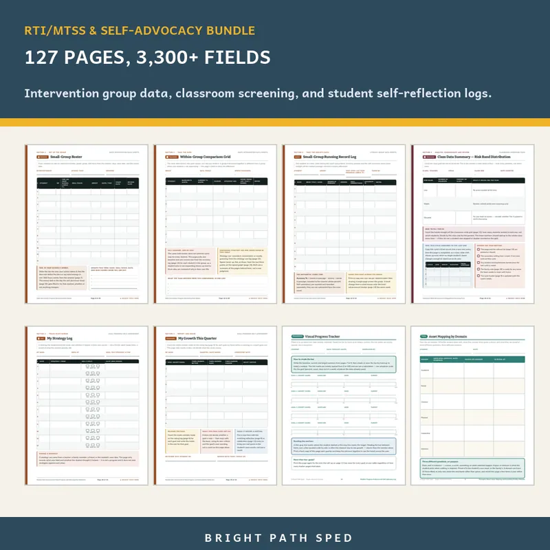 RTI MTSS Screening and Student Self-Advocacy Data Sheets Bundle, image 3 of 3