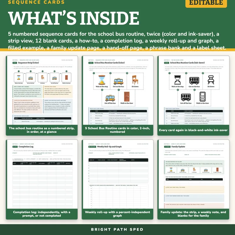 School Bus Routine Visual Schedule Cards, image 2 of 4
