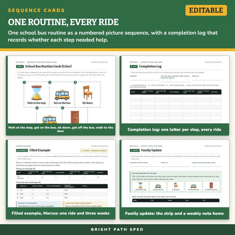 School Bus Routine Visual Schedule Cards, image 3 of 4