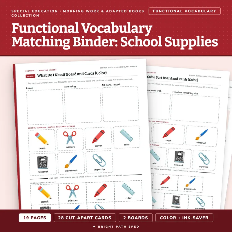 School Supplies Matching Binder, image 1 of 4