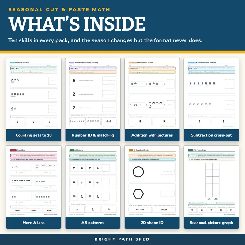Seasonal Cut and Paste Math Bundle, image 2 of 3