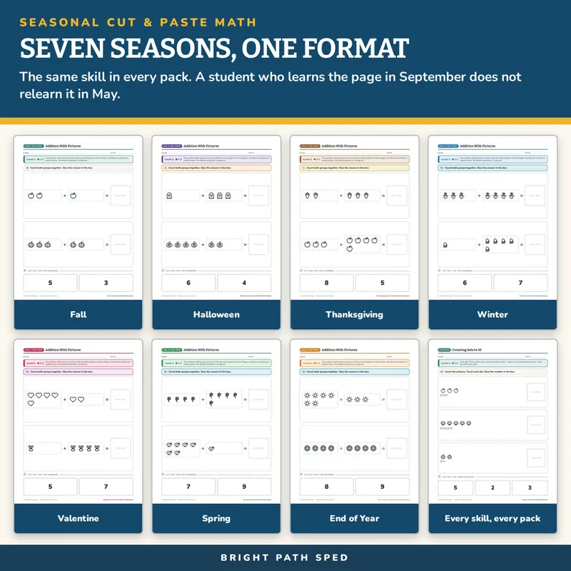 Seasonal Cut and Paste Math Bundle, image 3 of 3