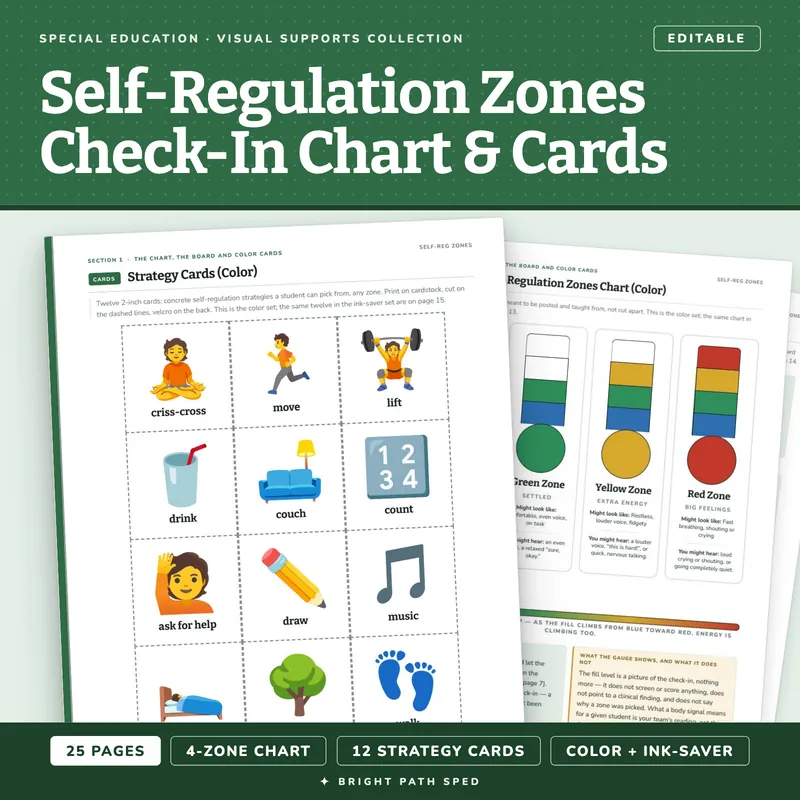 Self-Regulation Zones Check-In Chart and Strategy Cards, image 1 of 4