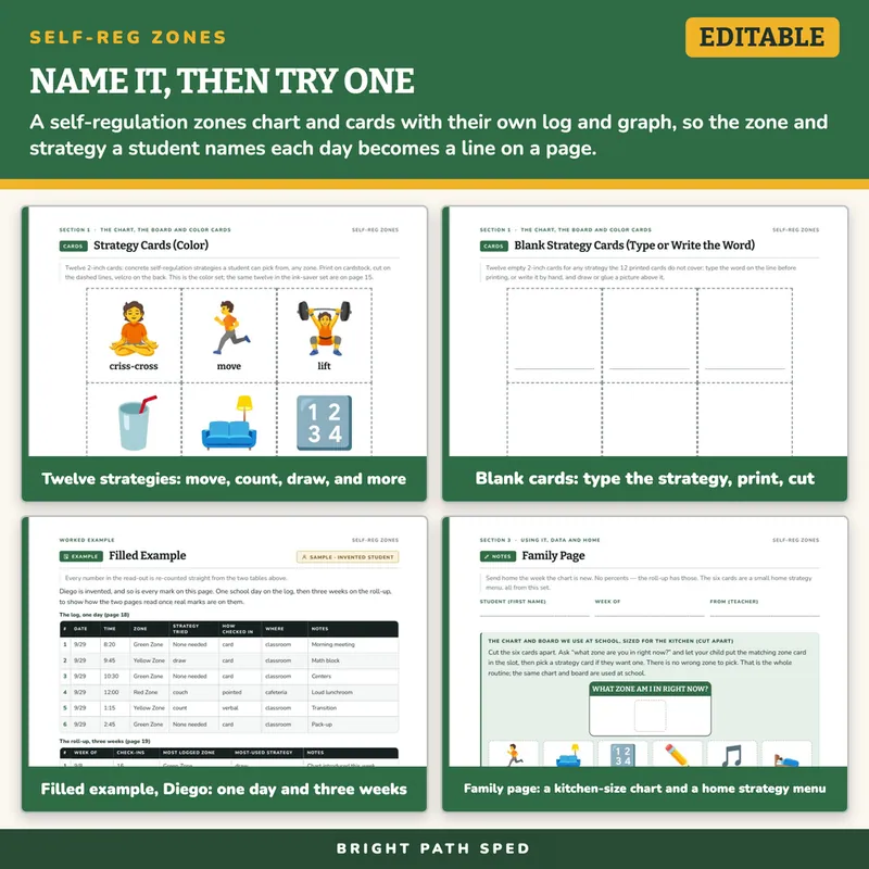 Self-Regulation Zones Check-In Chart and Strategy Cards, image 3 of 4