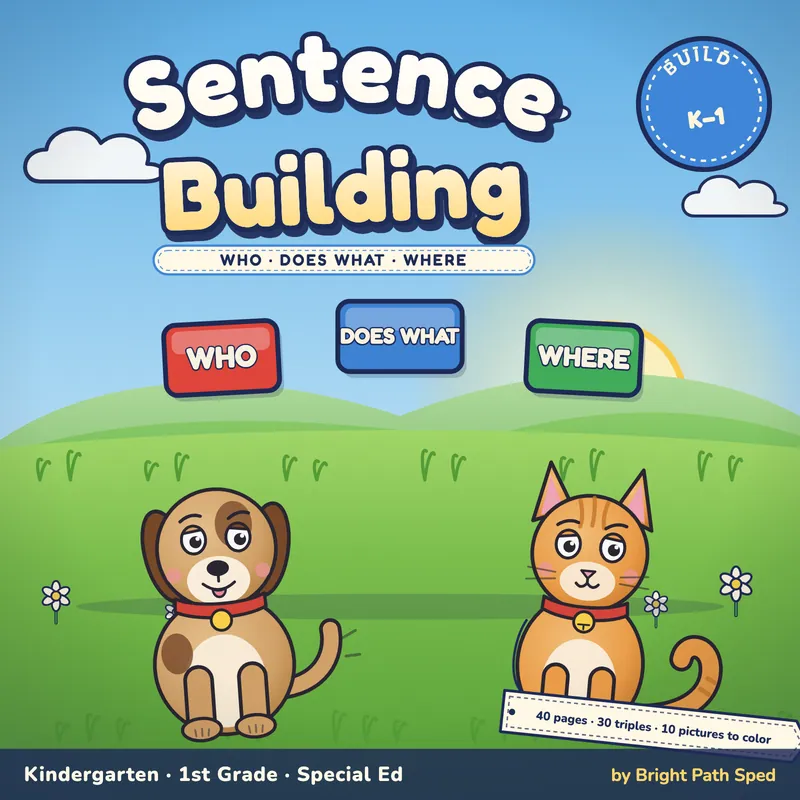Sentence Building Worksheets, image 1 of 4