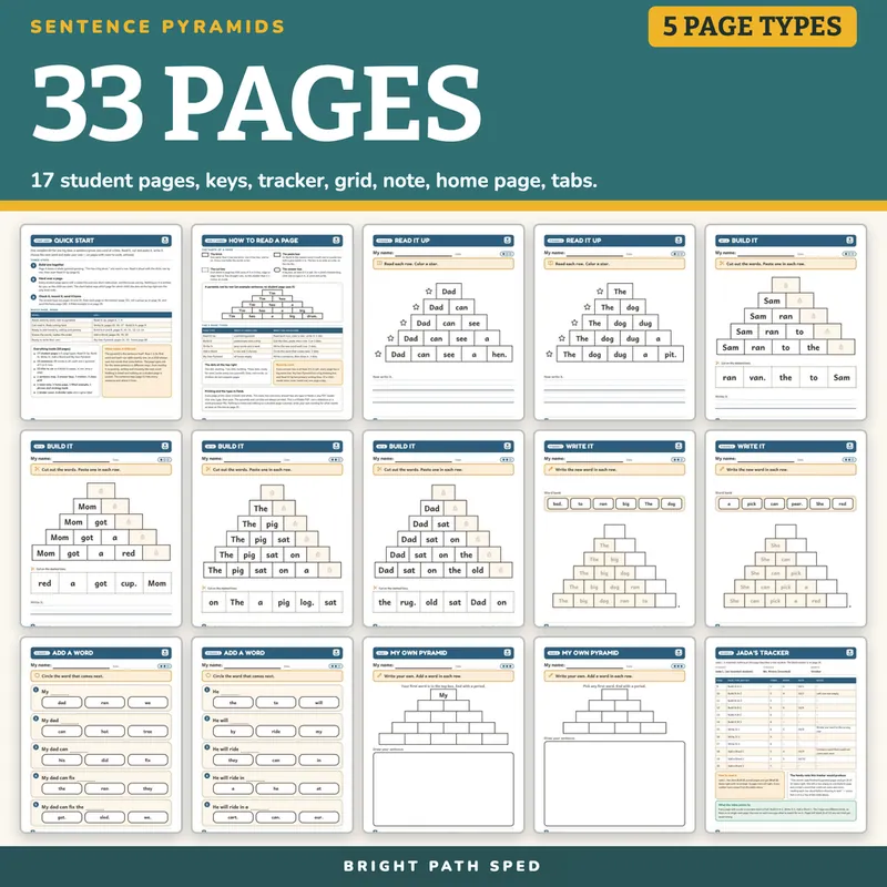 Sentence Pyramids Worksheets, image 4 of 4