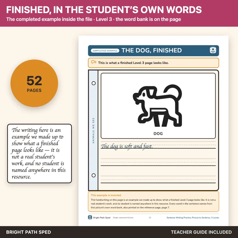 Sentence Writing Practice 3 Levels, image 4 of 4