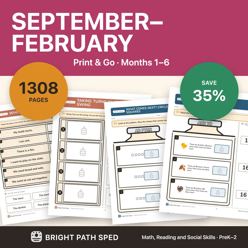 September October November Print and Go Bundle SPED Lesson Plans Math Reading, image 1 of 3