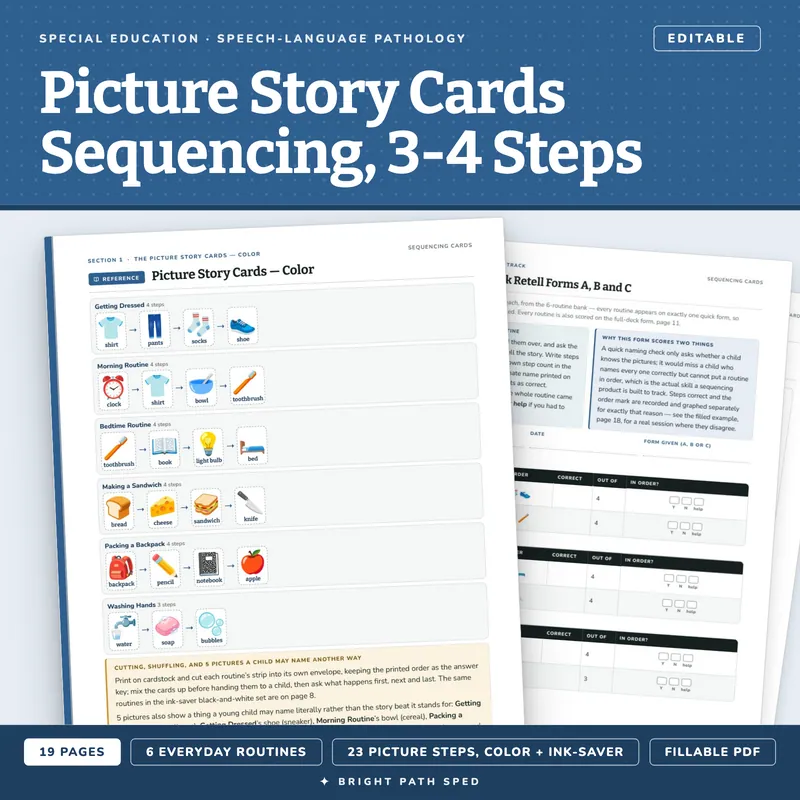 Sequencing Picture Story Cards and Retell Data Sheets, image 1 of 4
