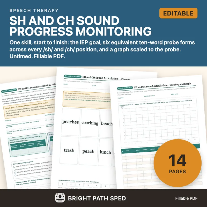 SH and CH Sound Articulation Progress Monitoring Probes, image 1 of 4