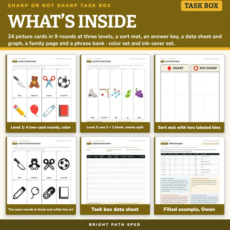 Sharp or Not Sharp Sort Task Box, image 2 of 4