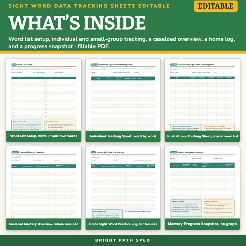 Sight Word Data Tracking Sheets, image 2 of 4