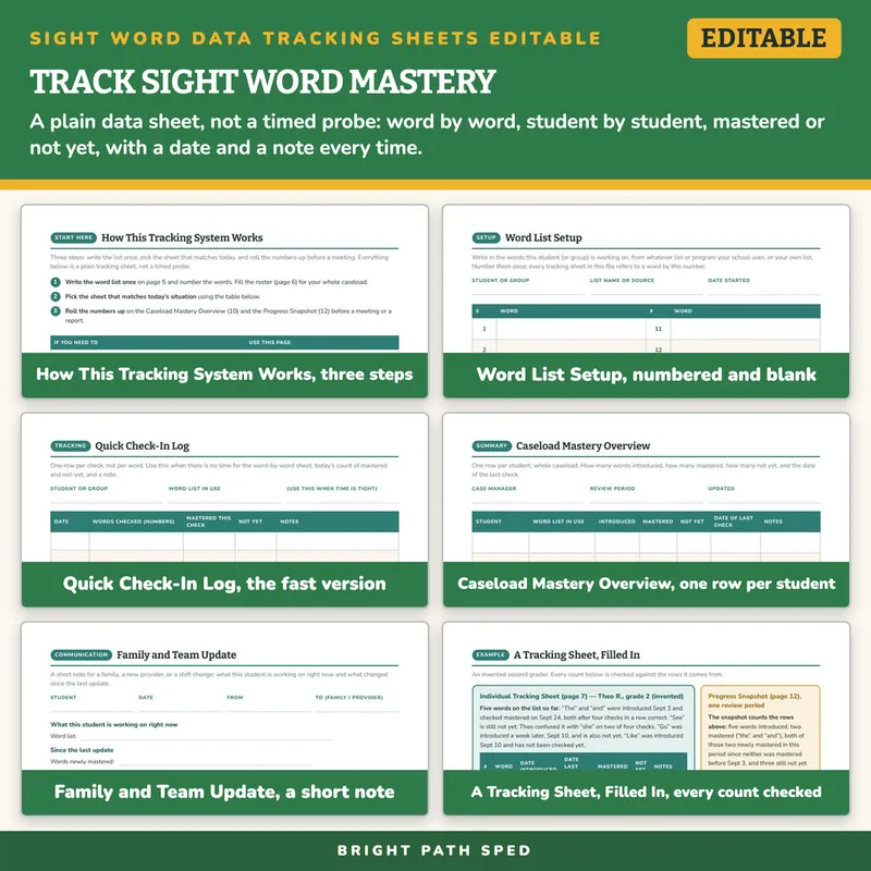 Sight Word Data Tracking Sheets, image 3 of 4