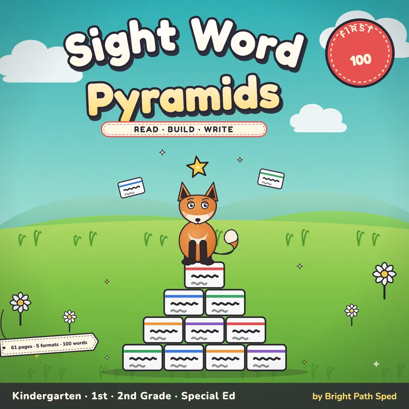 Sight Word Fluency Pyramids Worksheets, image 1 of 4