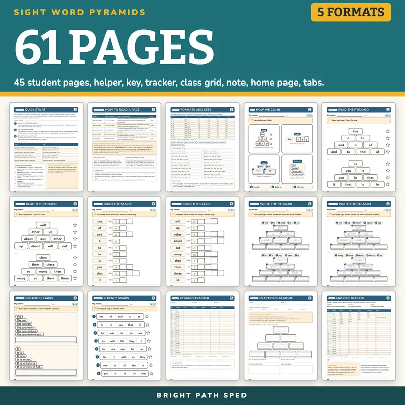 Sight Word Fluency Pyramids Worksheets, image 4 of 4