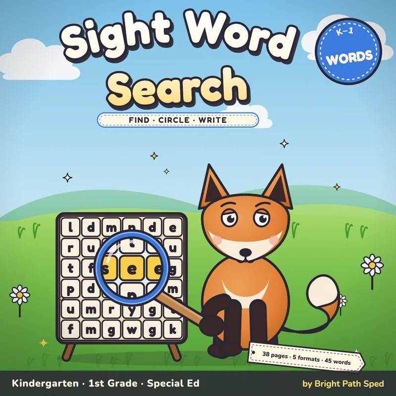 Sight Word Search Worksheets, image 1 of 4