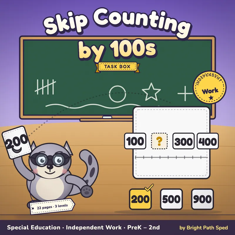 Skip Counting by 100s Task Box, image 1 of 4