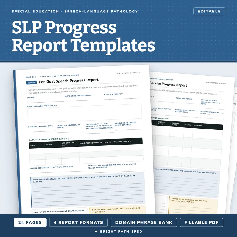 SLP Progress Report Template, image 1 of 4