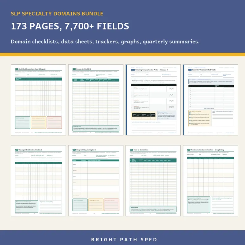 SLP Specialty Language Domains Progress Monitoring Bundle, image 3 of 3