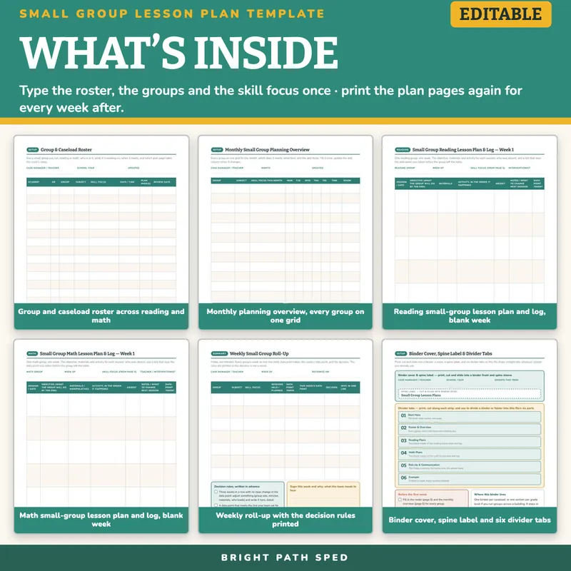 Small Group Lesson Plan Template Editable, image 2 of 4
