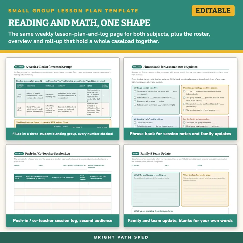 Small Group Lesson Plan Template Editable, image 3 of 4