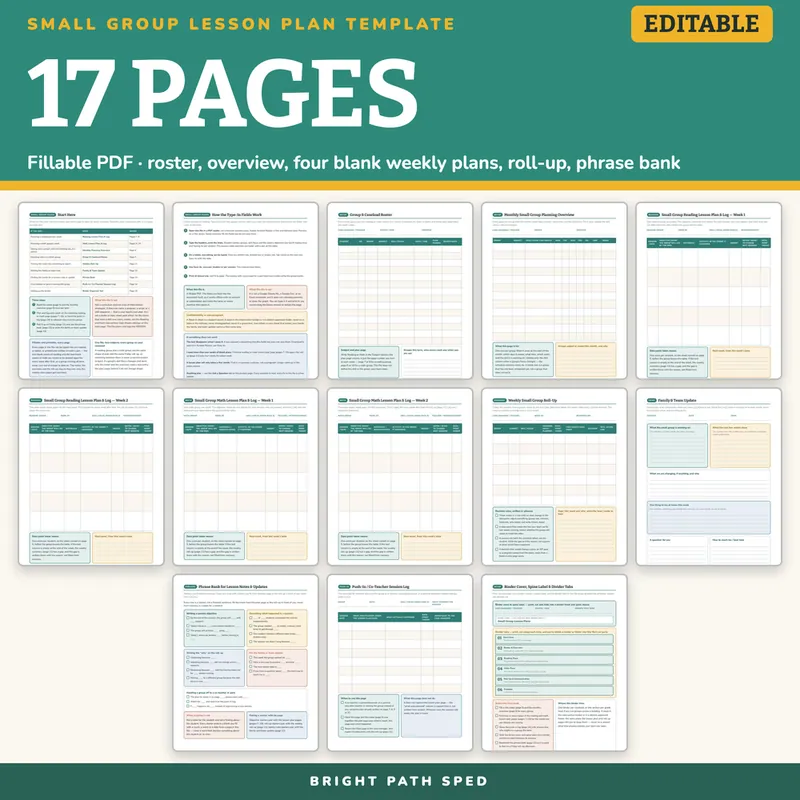Small Group Lesson Plan Template Editable, image 4 of 4