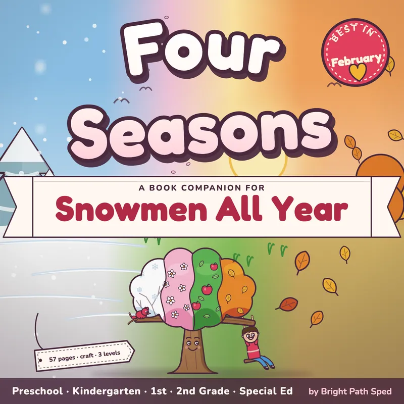 Snowmen All Year Book Companion February PreK K 1st 2nd Special Ed, image 1 of 4