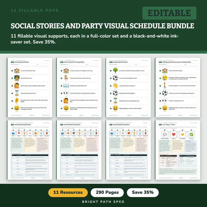 Social Stories and Party Visual Schedule Bundle, image 1 of 3