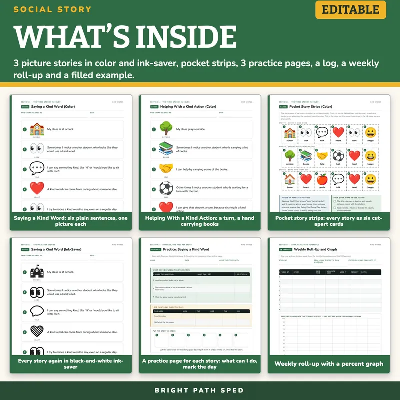 Social Story Using Kind Words and Actions, image 2 of 4