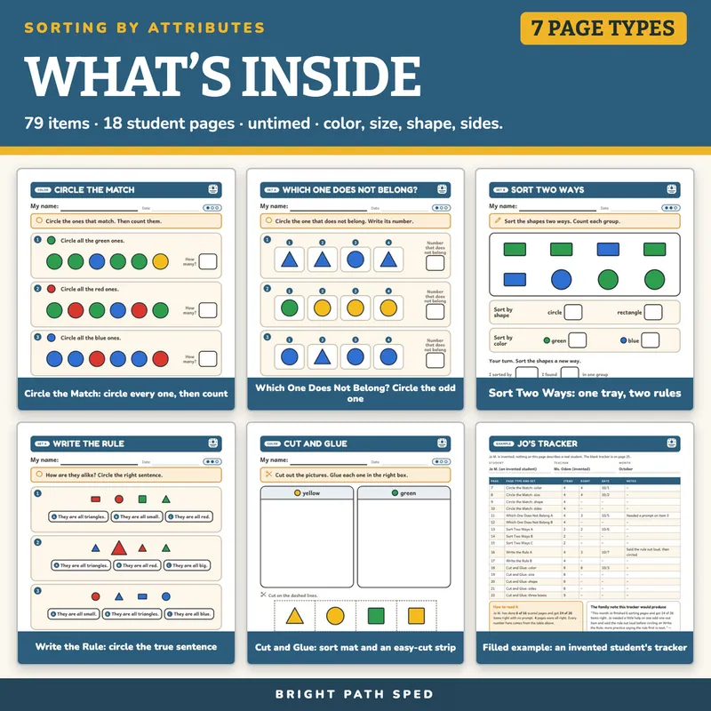 Sorting by Attributes Worksheets, image 2 of 4