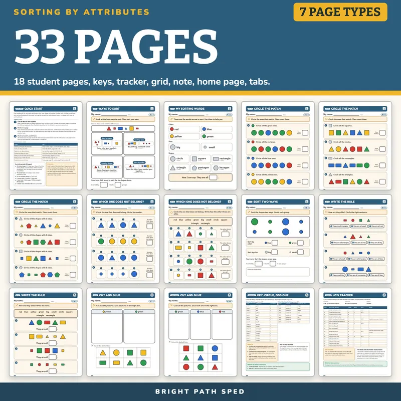 Sorting by Attributes Worksheets, image 4 of 4