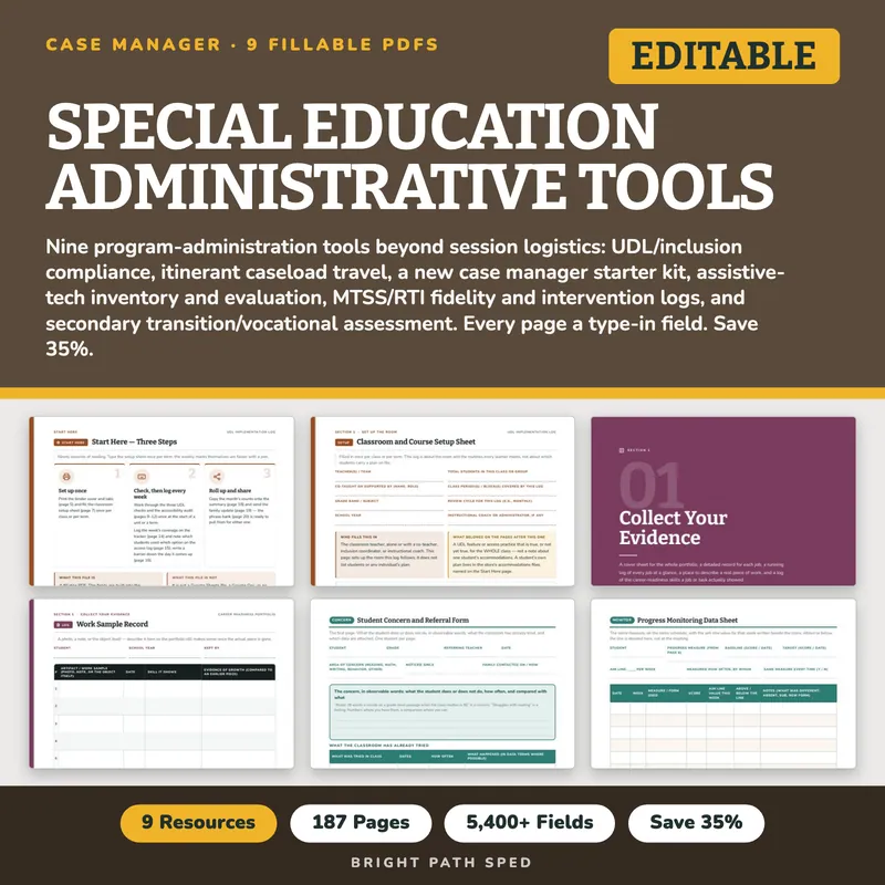 Special Education Administrative Tools Bundle, image 1 of 3