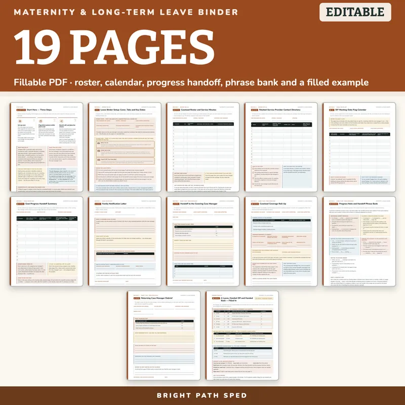 Special Education Maternity and Long-Term Leave Binder Editable, image 4 of 4