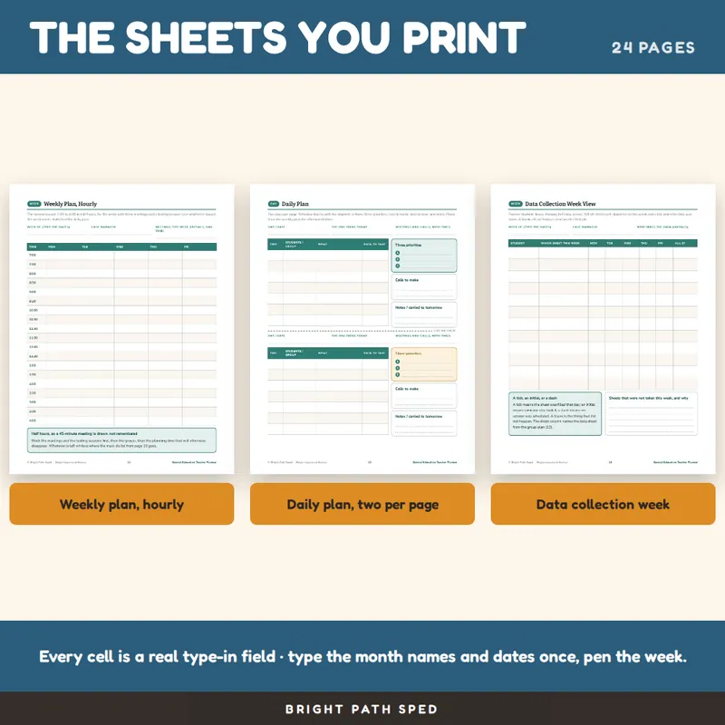 Special Education Teacher Planner Editable, image 3 of 4