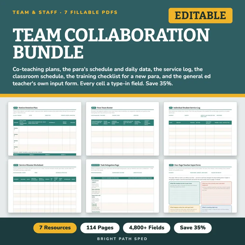 Special Education Team Collaboration Bundle, image 1 of 3