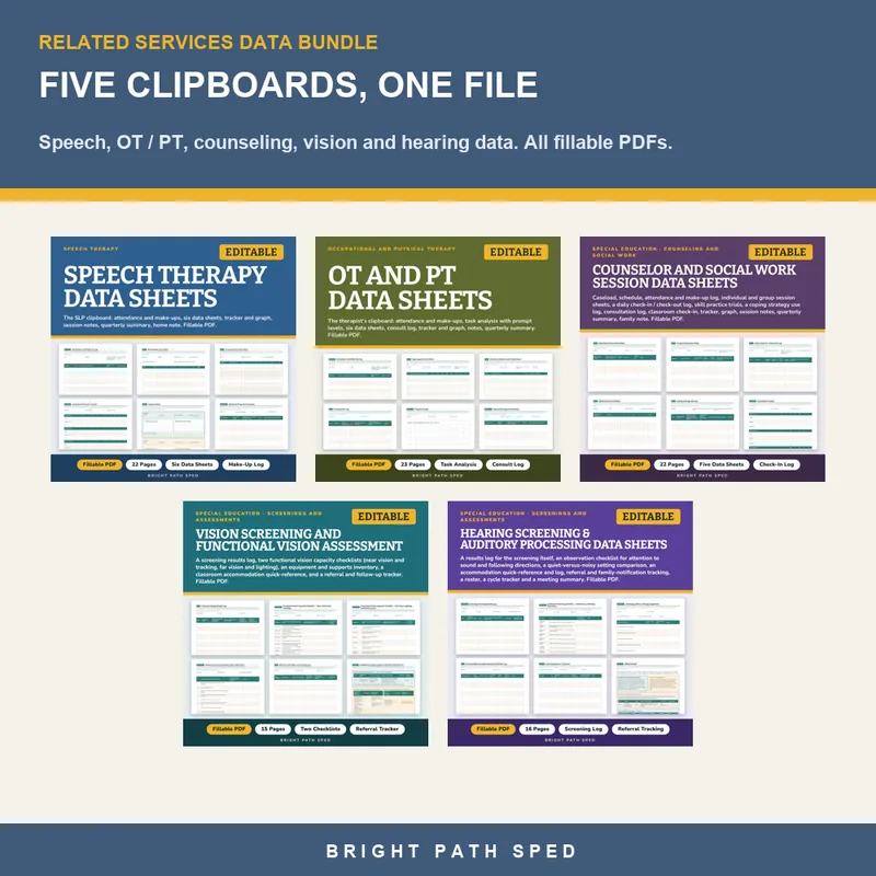 Speech OT PT Vision Hearing Counseling Data Bundle, image 2 of 3