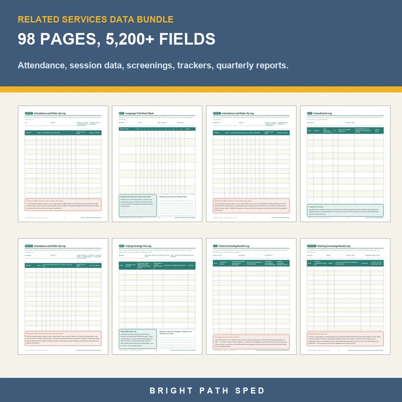 Speech OT PT Vision Hearing Counseling Data Bundle, image 3 of 3