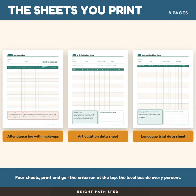 Speech Therapy Data Sheets FREE, image 3 of 4