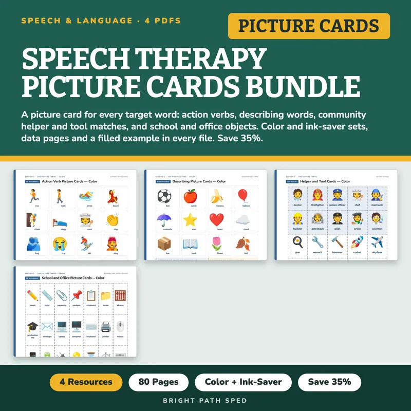 Speech Therapy Picture Cards Bundle, image 1 of 3