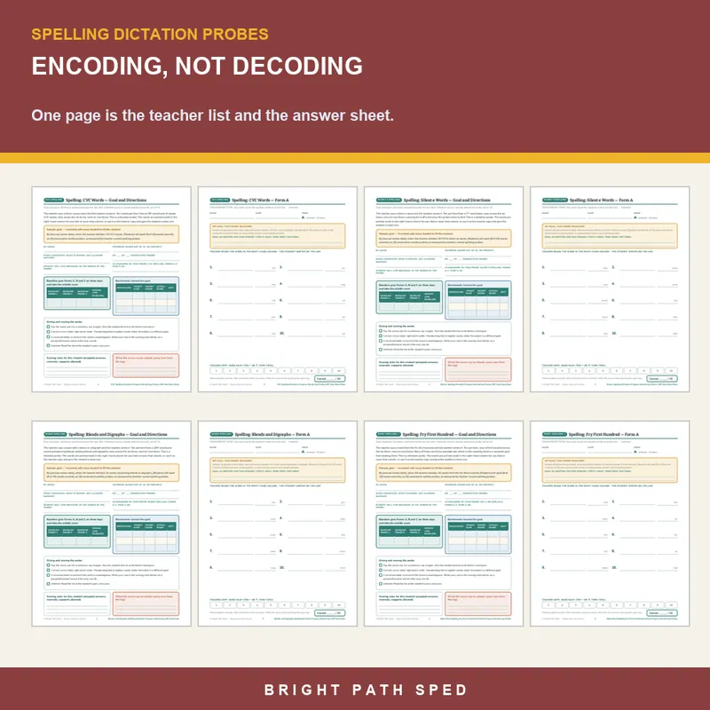 Spelling Dictation Progress Monitoring Probes Bundle, image 3 of 3