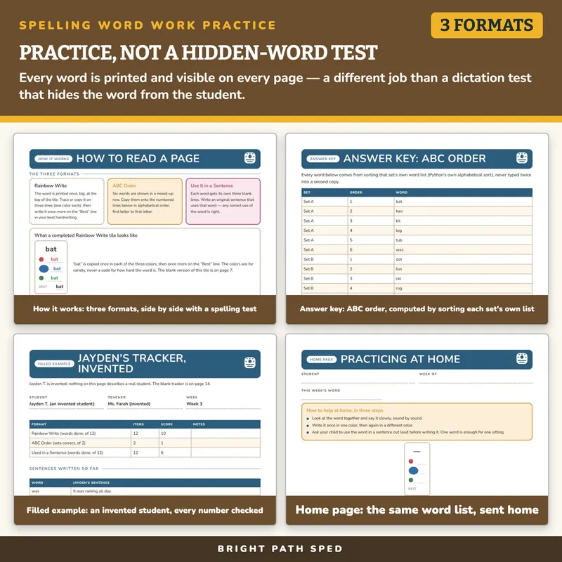 Spelling Word Work Practice Worksheets, image 3 of 4