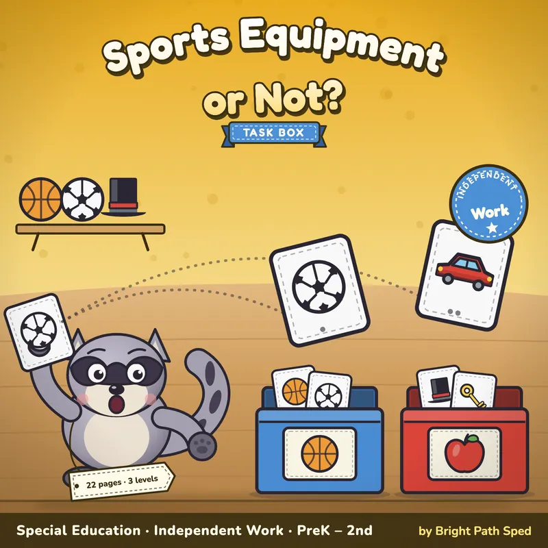 Sports Equipment Sort Task Box, image 1 of 4
