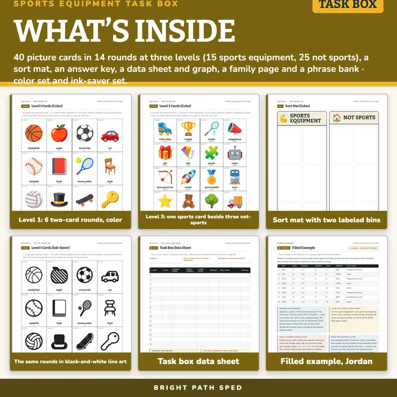 Sports Equipment Sort Task Box, image 2 of 4