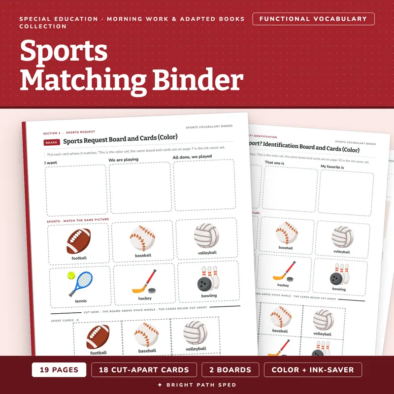 Sports Matching Binder, image 1 of 4