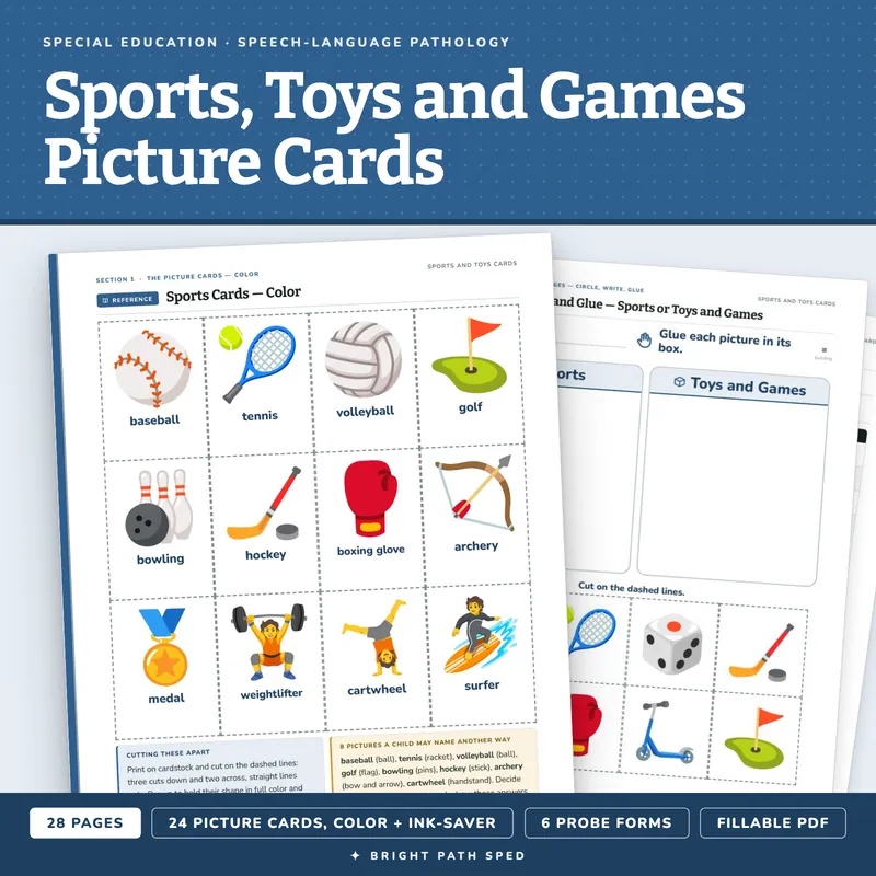 Sports, Toys and Games Picture Cards, image 1 of 4