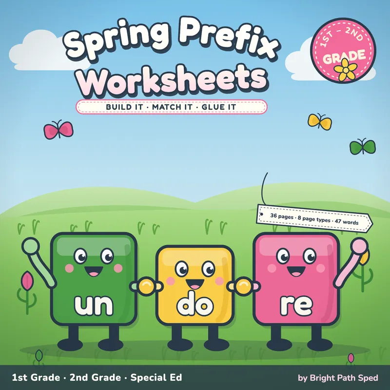 Spring Prefix Worksheets Un and Re, image 1 of 4
