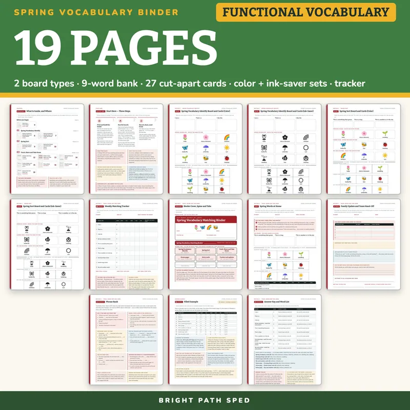 Spring Vocabulary Matching Binder, image 4 of 4